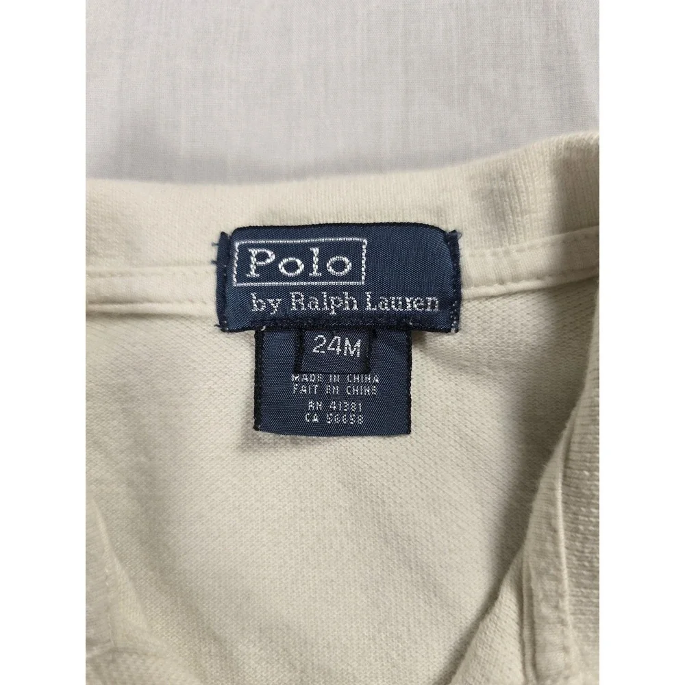 Polo Ralph Lauren Polo Shirt Toddler Boys 18-24 Months White Anchor Embroidered